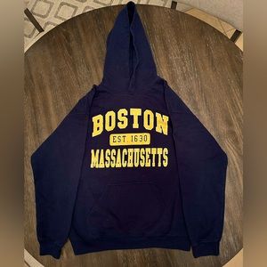 Navy Blue Boston Massachusetts Hoodie